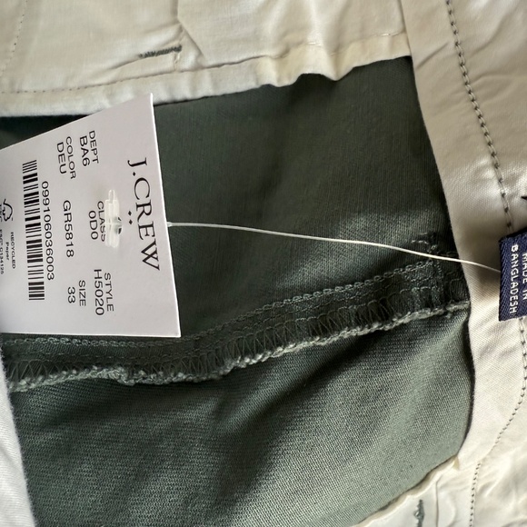 NWT Men’s J. Crew 9 inch inseam shorts, Grey-Green, Waist 33 - Picture 3 of 3
